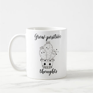 Grow Positive Thoughts // Happy Cacti Doodle Coffee Mug