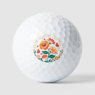 Grow Positive Thoughts – Inspirational Floral (5) Golf Balls