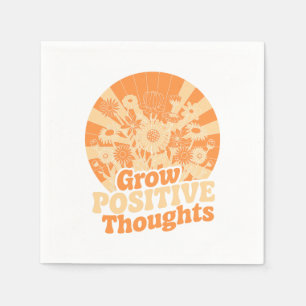 Grow Positive Thoughts – Inspirational Floral (8) Napkin