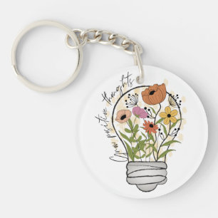Grow positive thoughts Wildflowers Inspirational Keychain