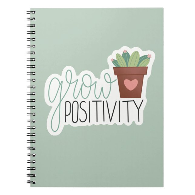 Grow Positivity - Inspirational Calligraphy Design Notebook (Front)