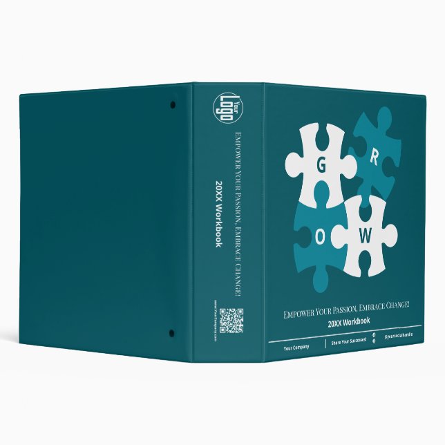 Grow Puzzle Teal Life Coach Company Logo Workshop Binder (Background)