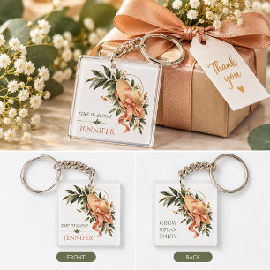 Grow Relax Enjoy Gardener Retirement Gift Keychain