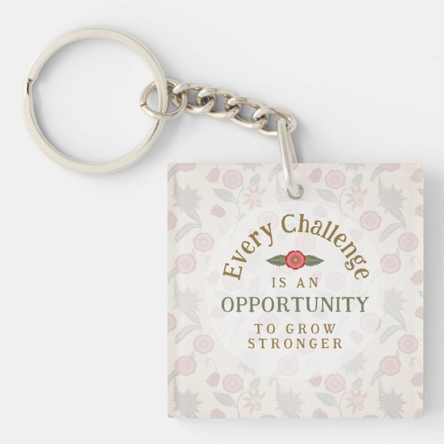 "Grow Stronger" Affirmation Acrylic Keychain (Devant)