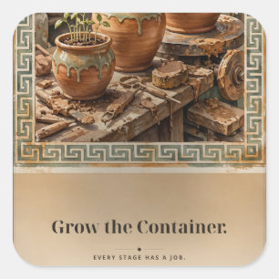 Grow the Container Integral Growth Tee Square Sticker