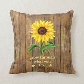 Grow Through What You Go Through Motivational Throw Pillow