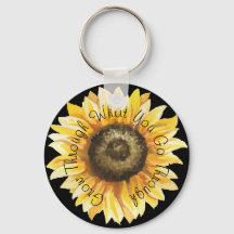Grow Through What You Go Through Sunflower Keychai