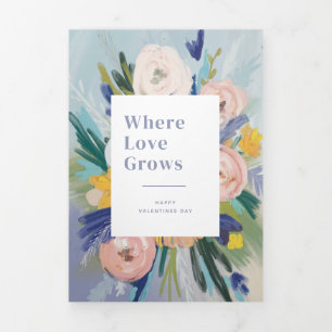 Grow Together Personalized Photo Valentine Tri-Fold Holiday Card