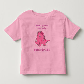 grow up dinosaur pink toddler t-shirt