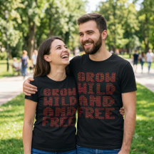 Grow Wild And Free Red Poppy Flower Lettering
