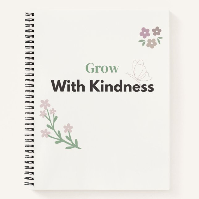 Grow With Kindness Teacher Floral Notebook (Front)