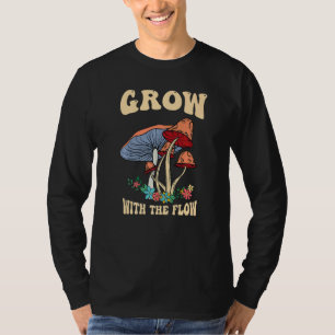 Grow With The Flow Magic Psilocybin Mushrooms Vint T-Shirt