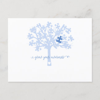 Grow Your Awareness With Tree Autism Tshirt Announcement Postcard