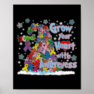 Grow Your Heart With Awareness Apparel  Poster