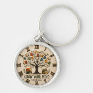 Grow Your Mind Book Reading Teacher Gift Keychain