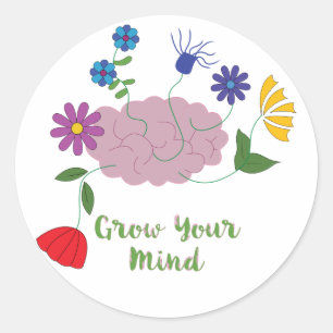 Grow Your Mind Classic Round Sticker