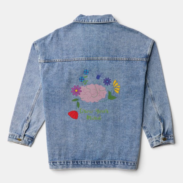 Grow Your Mind Hoodie Denim Jacket (Back)