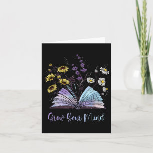 Grow Your Mind Wildflower Book Floral Motivation Card