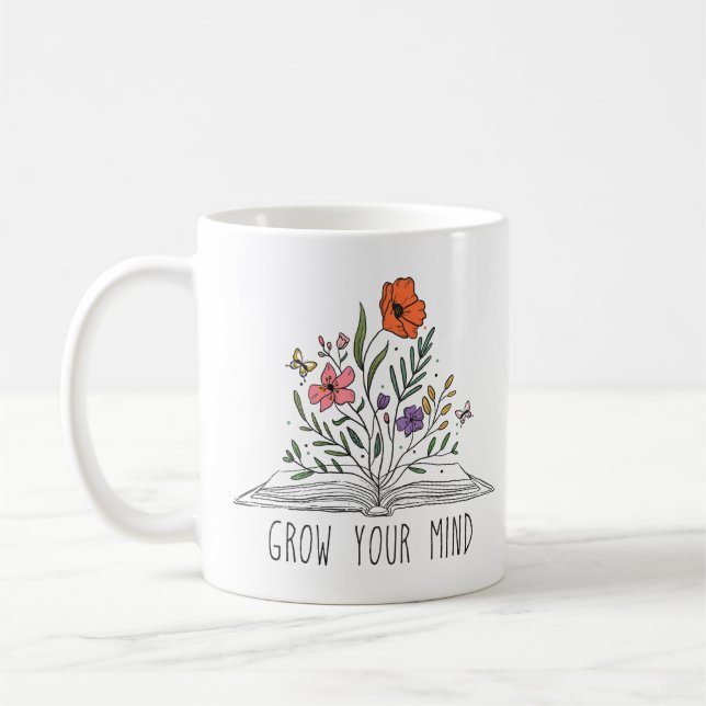 Grow Your Mind Wildflowers Coffee Mug (Left)