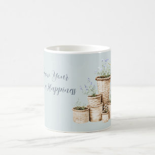 Grow Your Own Happiness Floral Coffee Mug