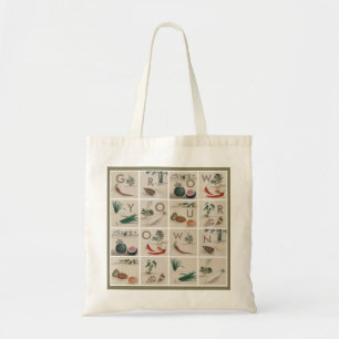 Grow Your Own Vegetables Illustration Squares Tote Bag