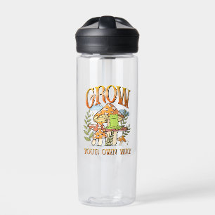 "Grow Your Own Way"   Meditating Frog & Mushroom Water Bottle