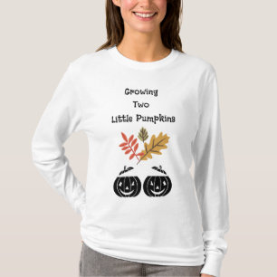 Growing 2 Little Pumpkins - Twin Mom-to-be Fall T-Shirt