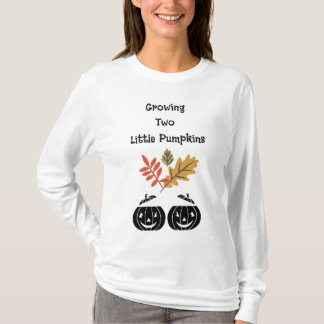 Growing 2 Little Pumpkins - Twin Mom-to-be Fall T-Shirt