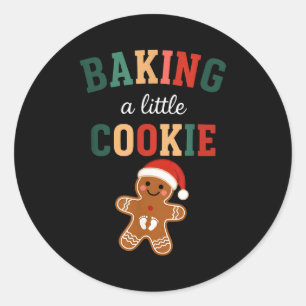 Growing A Little Cookie Maternity Xmas Funny Baby Classic Round Sticker
