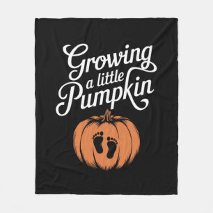 Growing A Little Pumpkin Fall Pregnancy Fleece Blanket