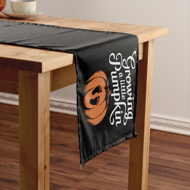 Growing A Little Pumpkin Fall Pregnancy Short Table Runner (In Situ)