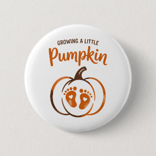 Growing a Little Pumpkin Funny Fall 2 Inch Round Button