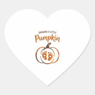 Growing a Little Pumpkin Funny Fall Heart Sticker