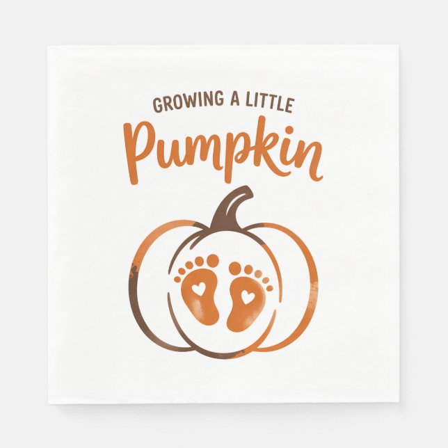 Growing a Little Pumpkin Funny Fall Napkin (Front)