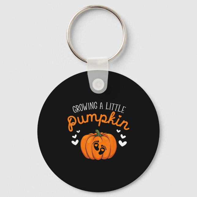 Growing A-little Pumpkin Halloween Pregnancy Annou Keychain (Front)
