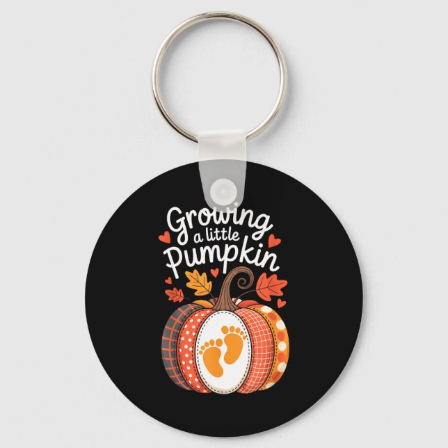 Growing A Little Pumpkin Maternity Pregnancy Thank Keychain (Front)