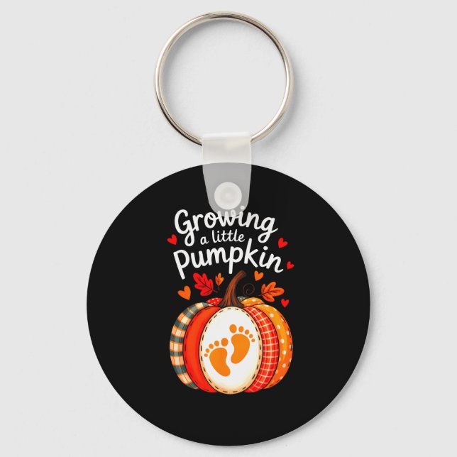 Growing A Little Pumpkin Maternity Pregnancy Thank Keychain (Front)