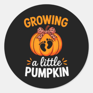 Growing A Little Pumpkin Maternity Thanksgiving Mo Classic Round Sticker