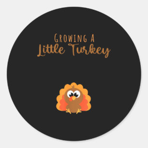 Growing A Little Turkey Thanksgiving Classic Round Sticker