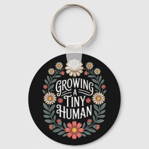Growing A Tiny Human New Mom Dad Pregnancy Announc Keychain