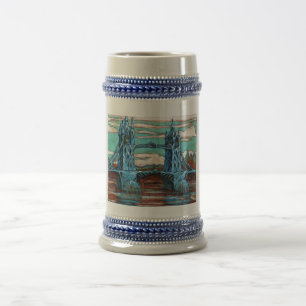 Growing Bridge in a fantasy city Beer Stein