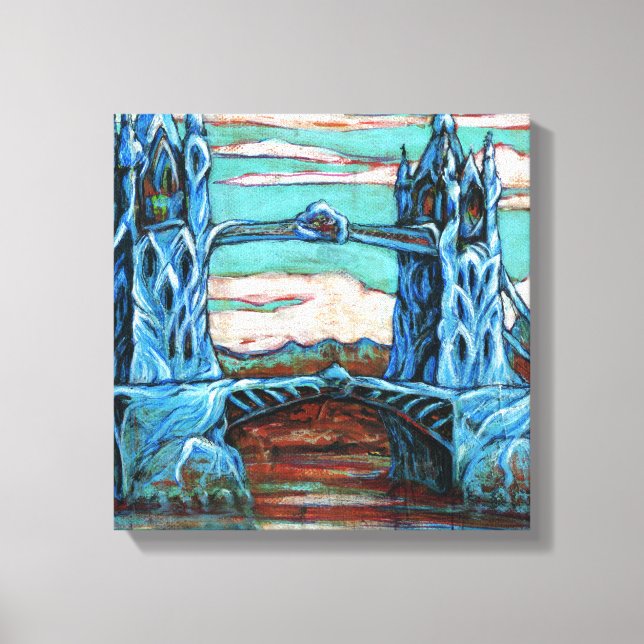 Growing Bridge in a fantasy city Canvas Print (Front)
