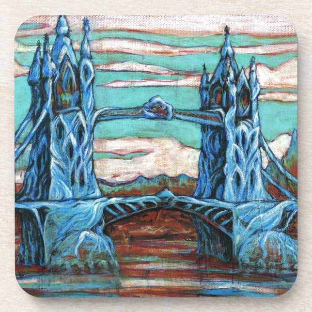 Growing Bridge in a fantasy city Coaster (Front)