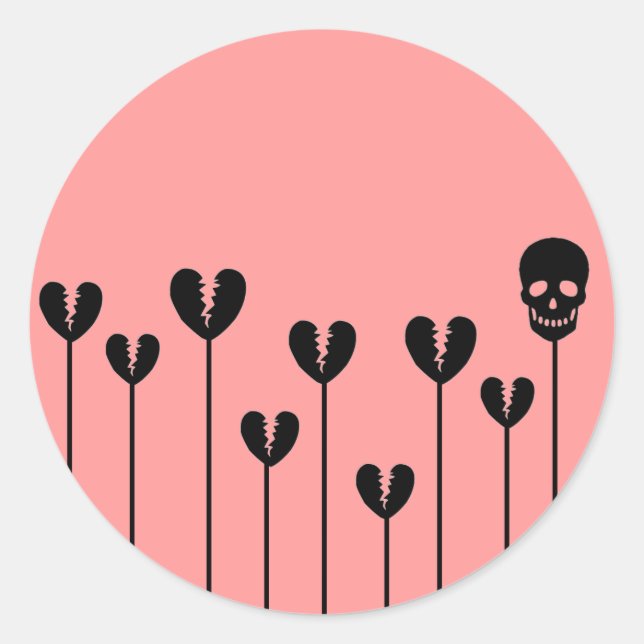 Growing Broken Hearts Classic Round Sticker (Front)