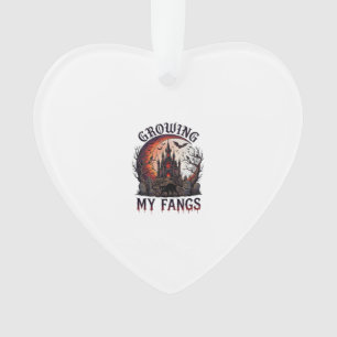 Growing Fangs Halloween Haunted Castle Black Cat M Ornament