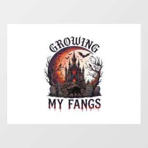 Growing Fangs Halloween Haunted Castle Black Cat M Window Cling