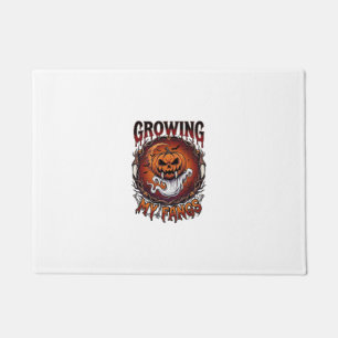 Growing Fangs Vampire Pumpkin Ghost Bats Skulls Doormat