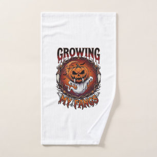 Growing Fangs Vampire Pumpkin Ghost Bats Skulls Hand Towel