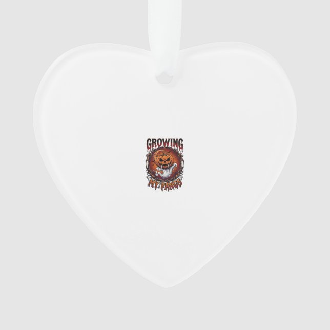 Growing Fangs Vampire Pumpkin Ghost Bats Skulls Ornament (Front)