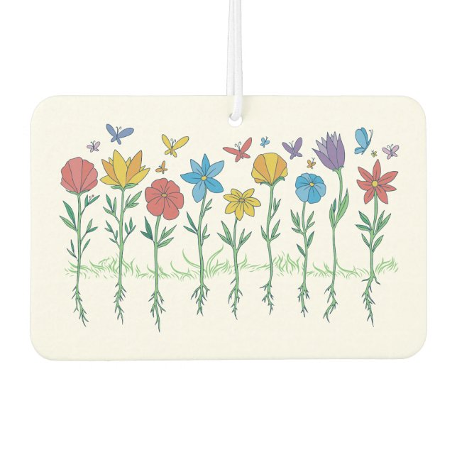 Growing flowers design air freshener (Front)